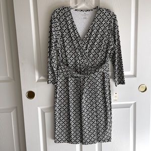 NWT Talbots black and white dress medium petite MP